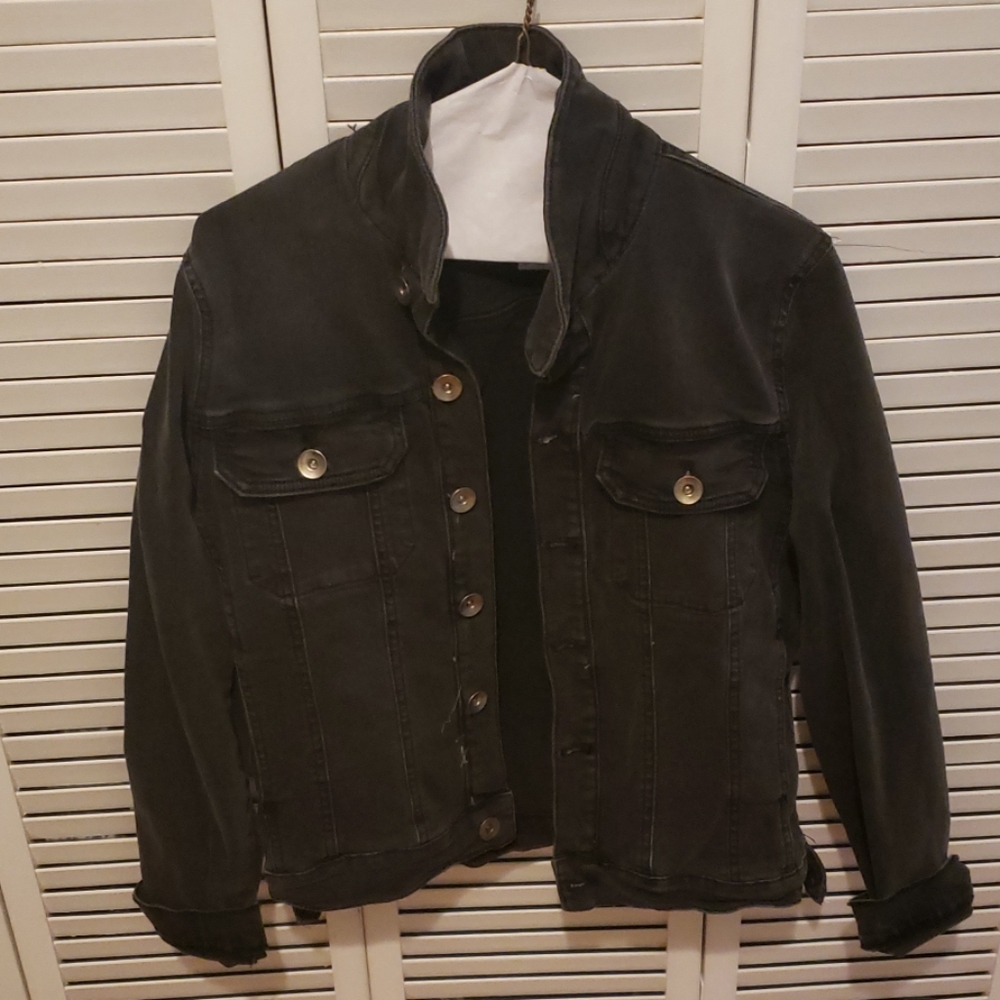 Topman black denim jacket Size S - Picture 3 of 5